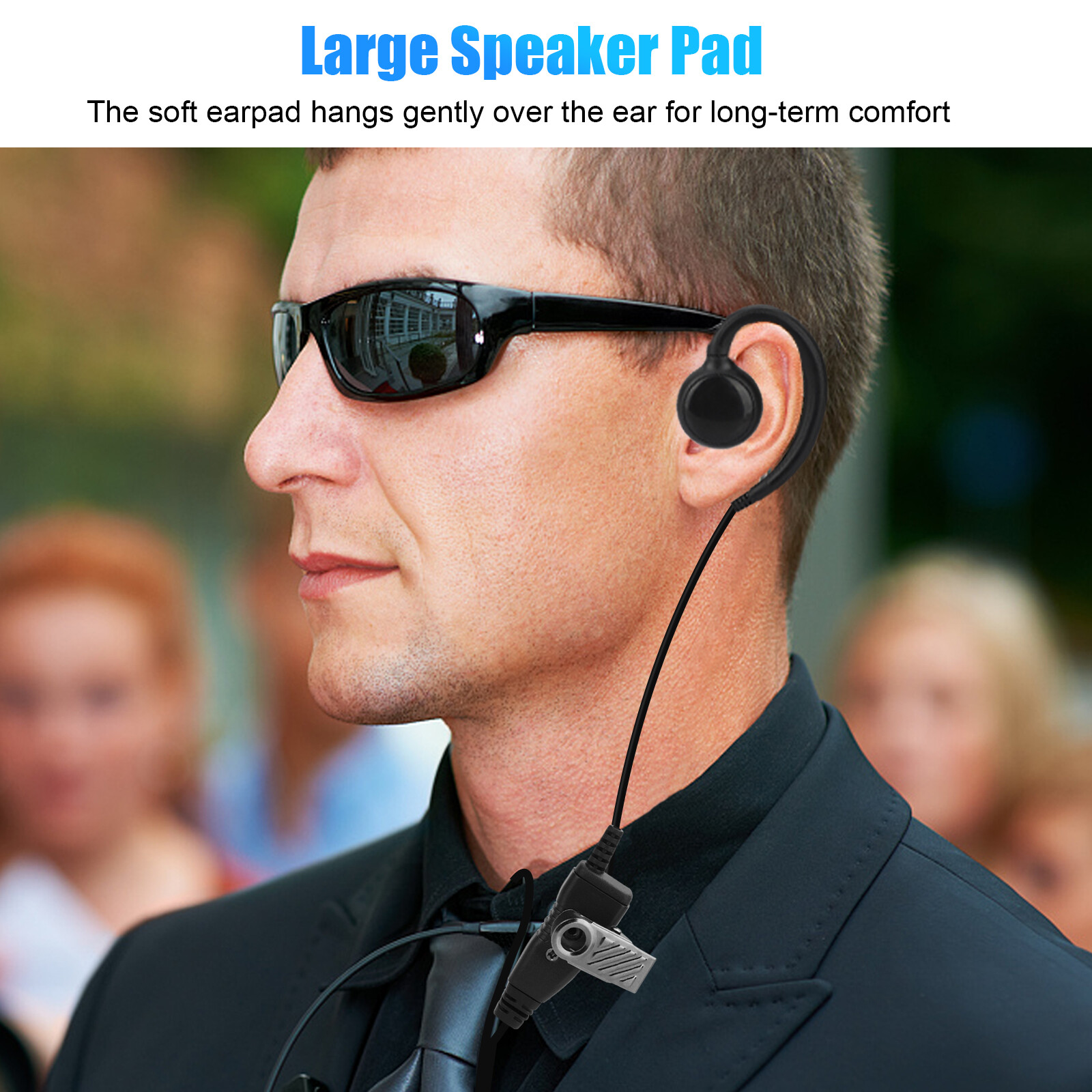 PTT Mic Swivel Earpiece for Motorola Radio Walkie Talkies CP200 CLS1410 CLS1110