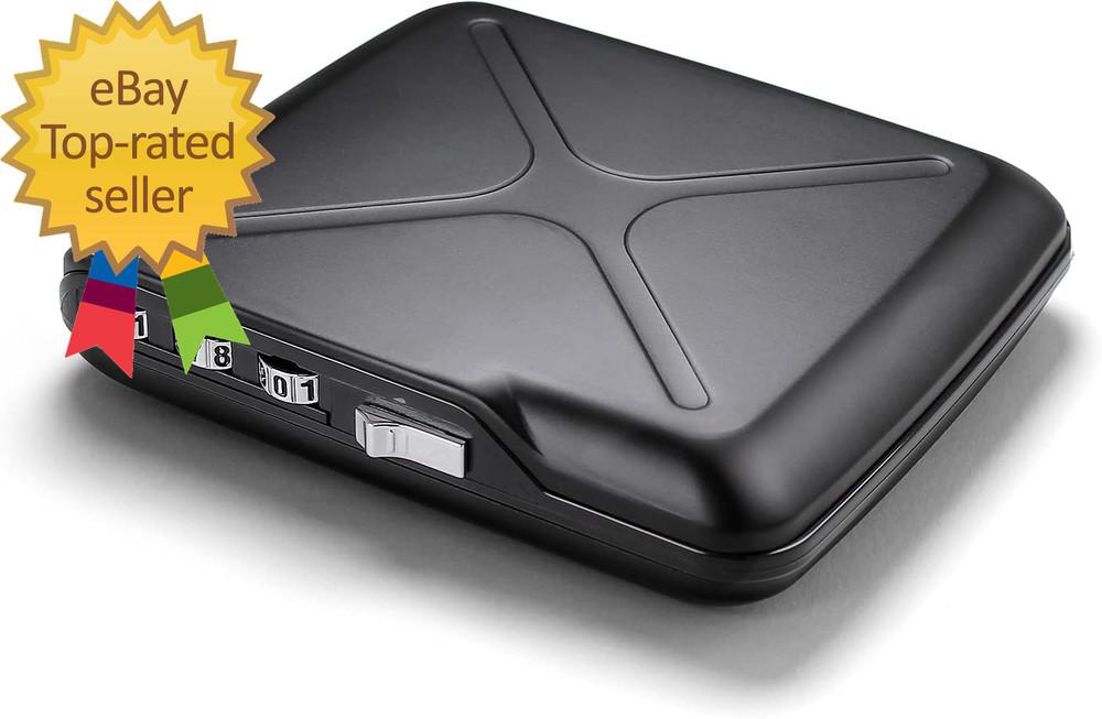 Aluminum Code Wallet Lockable with a 3 Digit Code RFID Protection against