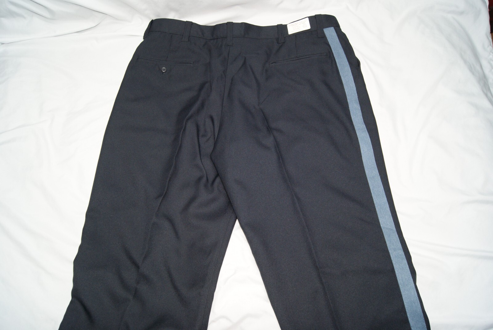 uniform group pants mens 40 R unhemmed dark navy blue w/ blue stripe new