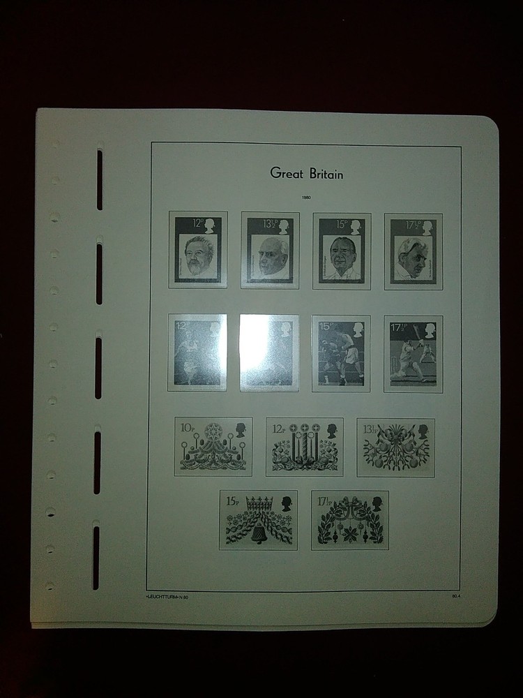 LIGHTHOUSE Commemorative Hingeless album pages Great Britain 1980-85 Used 85.02