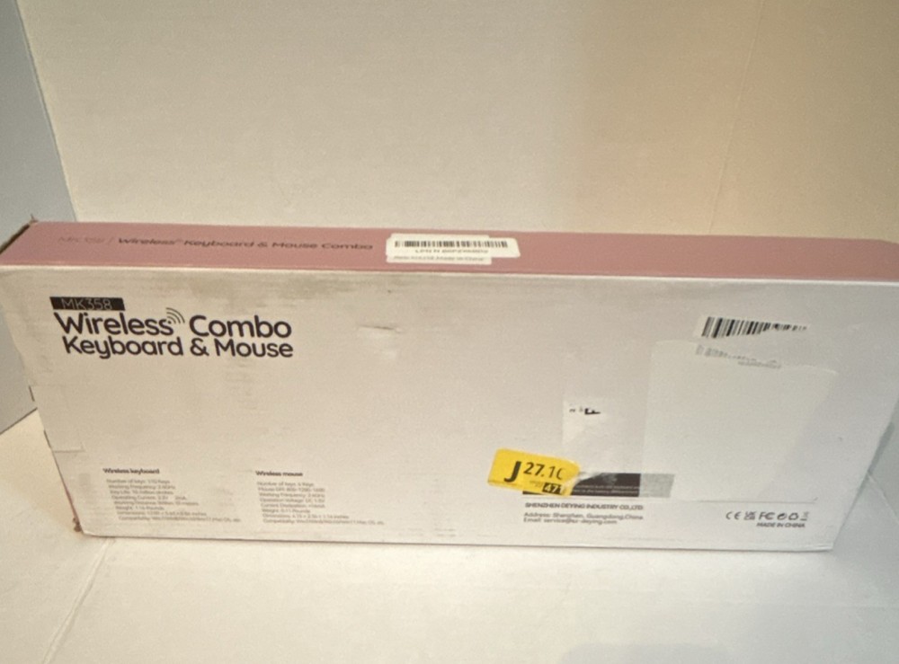 Wireless Plug & Play Keyboard Mouse Combo Pink White MK358