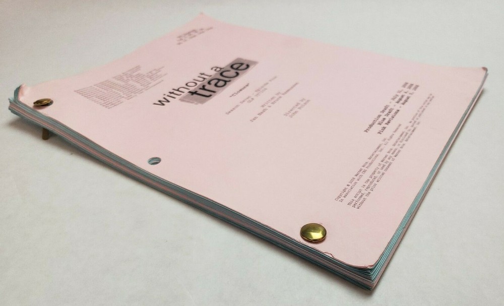 WITHOUT A TRACE / Jan Nash 2008 TV Show Script, ANTHONY LAPAGLIA "Closure"