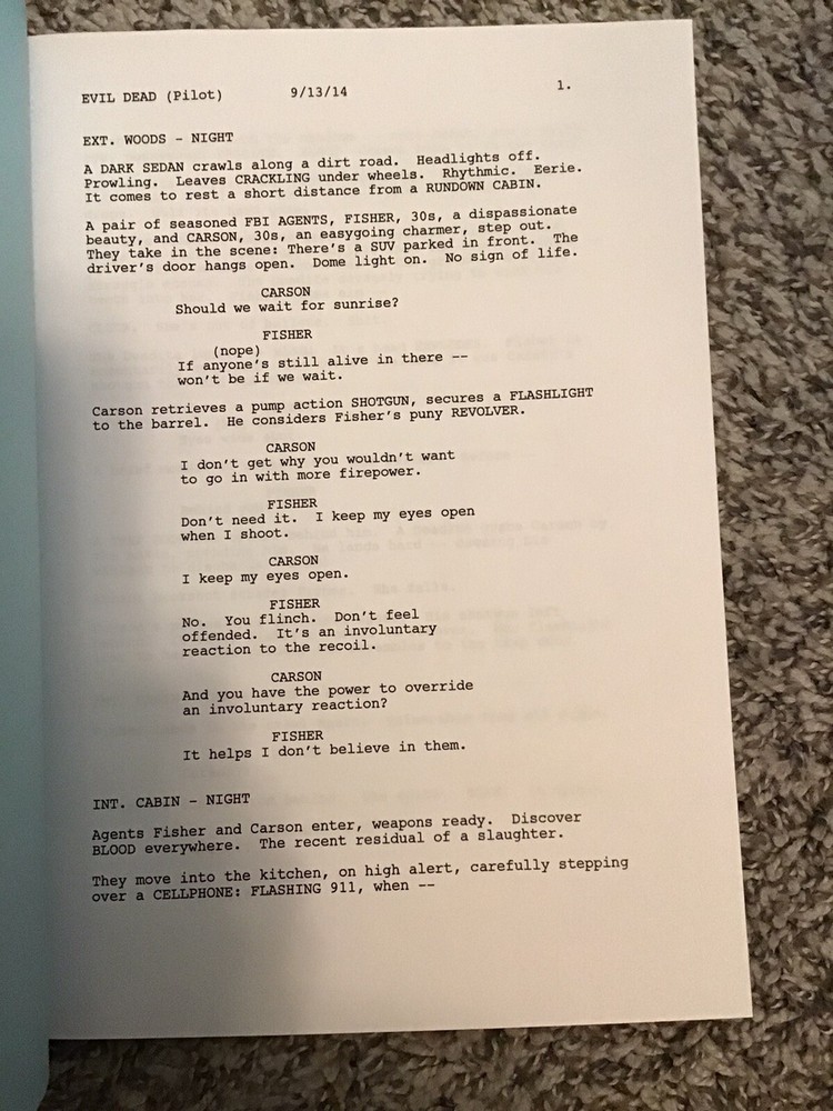 Ash vs. Evil Dead TV Studio Script 9/13/2014 Bruce Campbell Ray Santiago