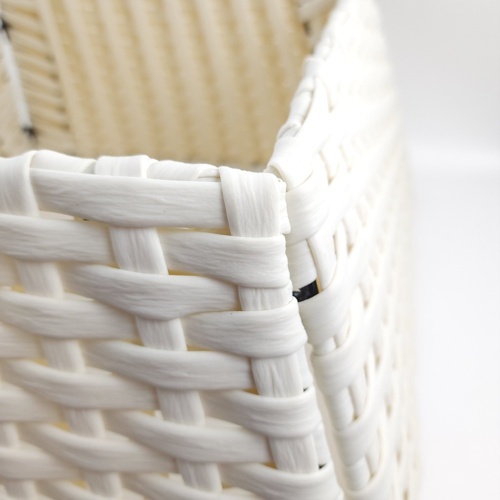 Bethlehem Lights Square Wicker Christmas Tree Collar in White