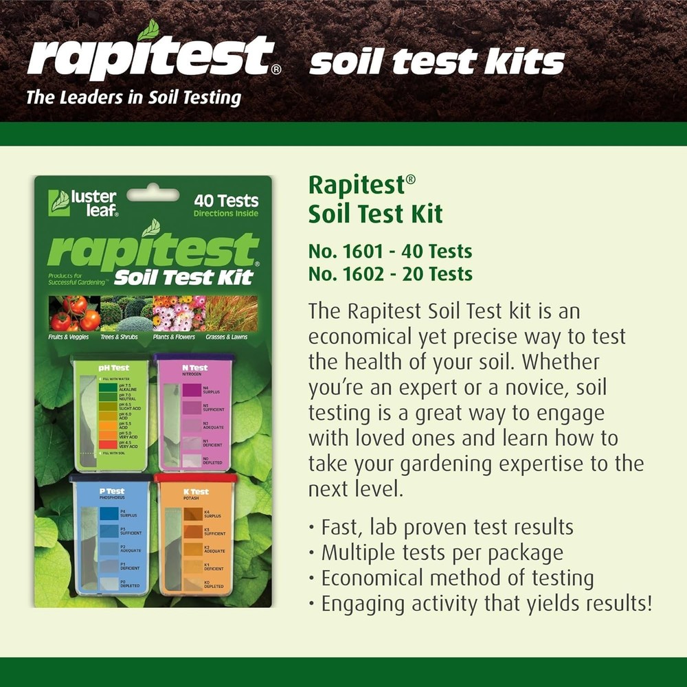 Complete Soil Testing Kit for pH and Nutrients, Great for Beginners and Experts