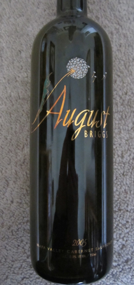 2005 August Briggs empty wine bottle with cork
