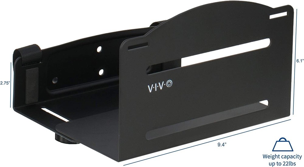VIVO Universal PC Adjustable Wall Mount Steel Bracket Computer Case Strap Holder