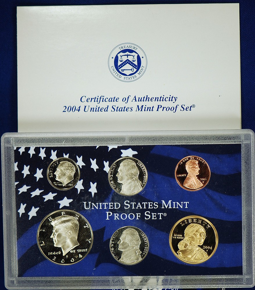 2004 Proof Set. Complete and Original in BLUE mint paper box