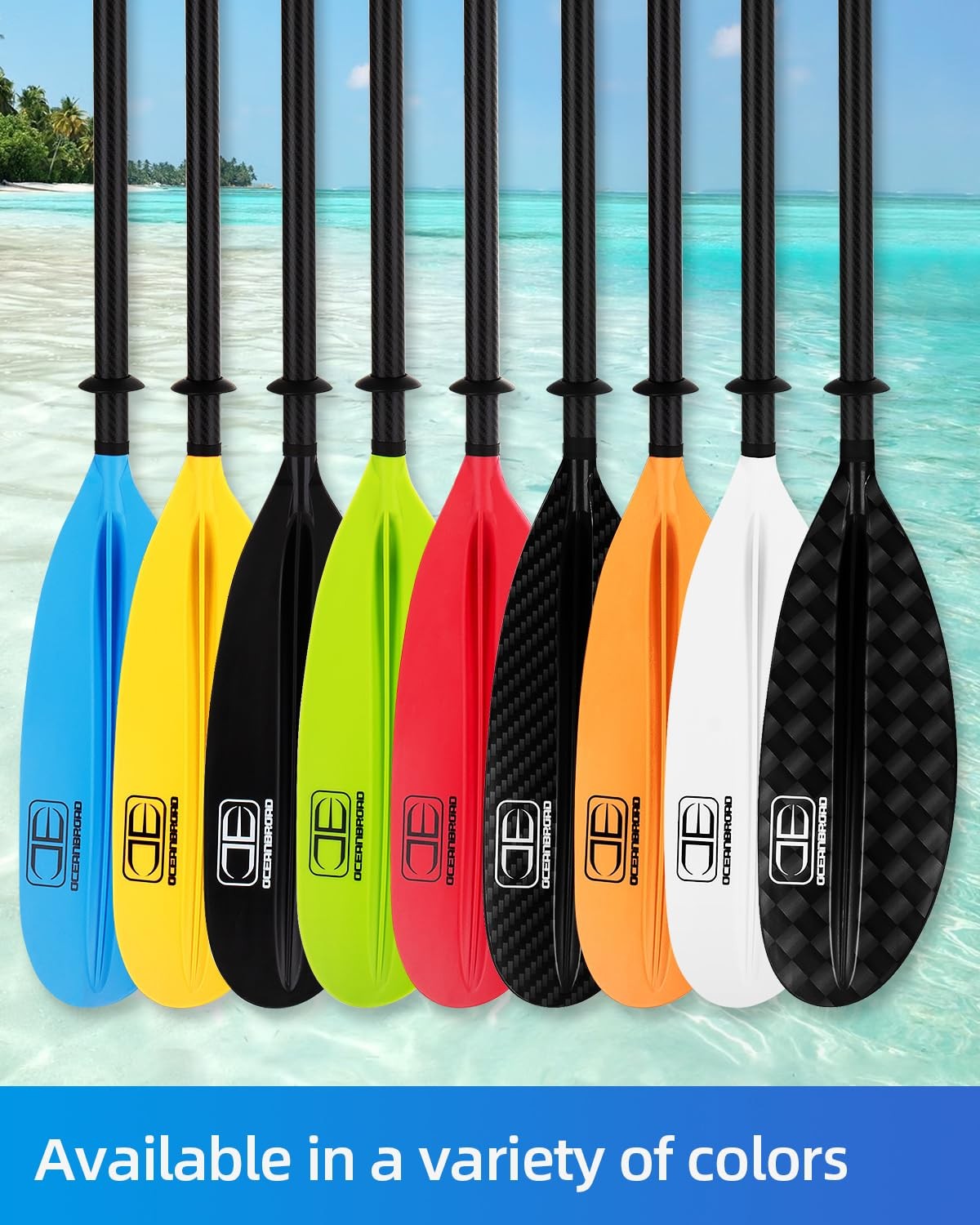 Best OCEANBROAD Adjustable Carbon Fiber Kayak Paddle 86in/220cm to 94in/240cm