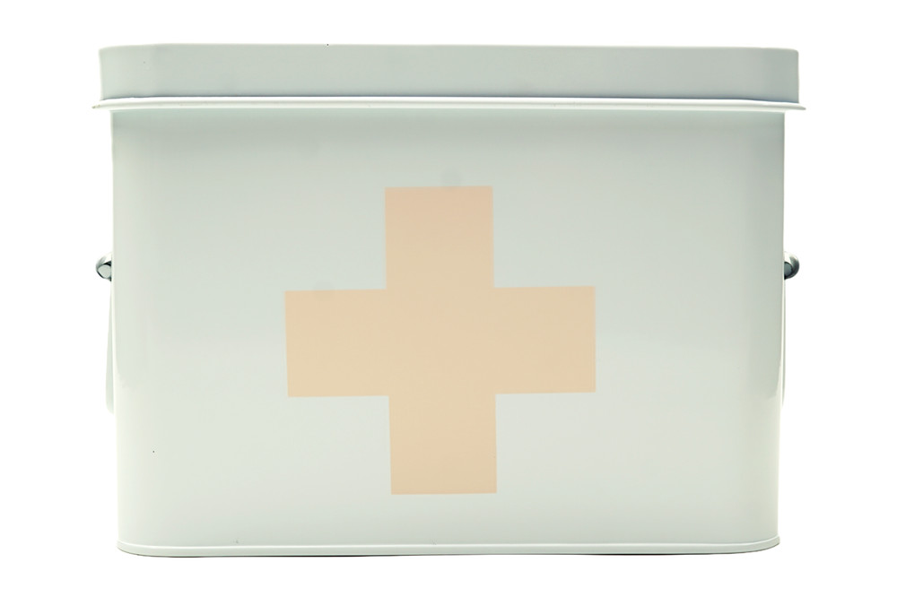 Retro First Aid Kit Empty Metal Storage Box Home Decor