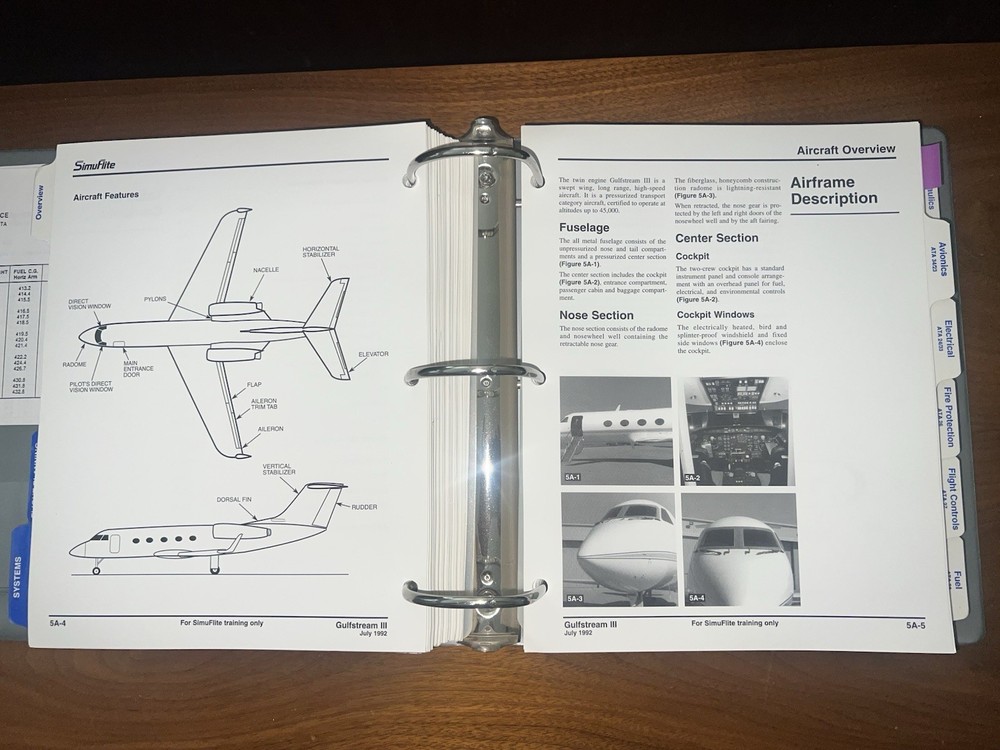 SimuFlite Gulfstream III Gulfstream 3 Technical Manual