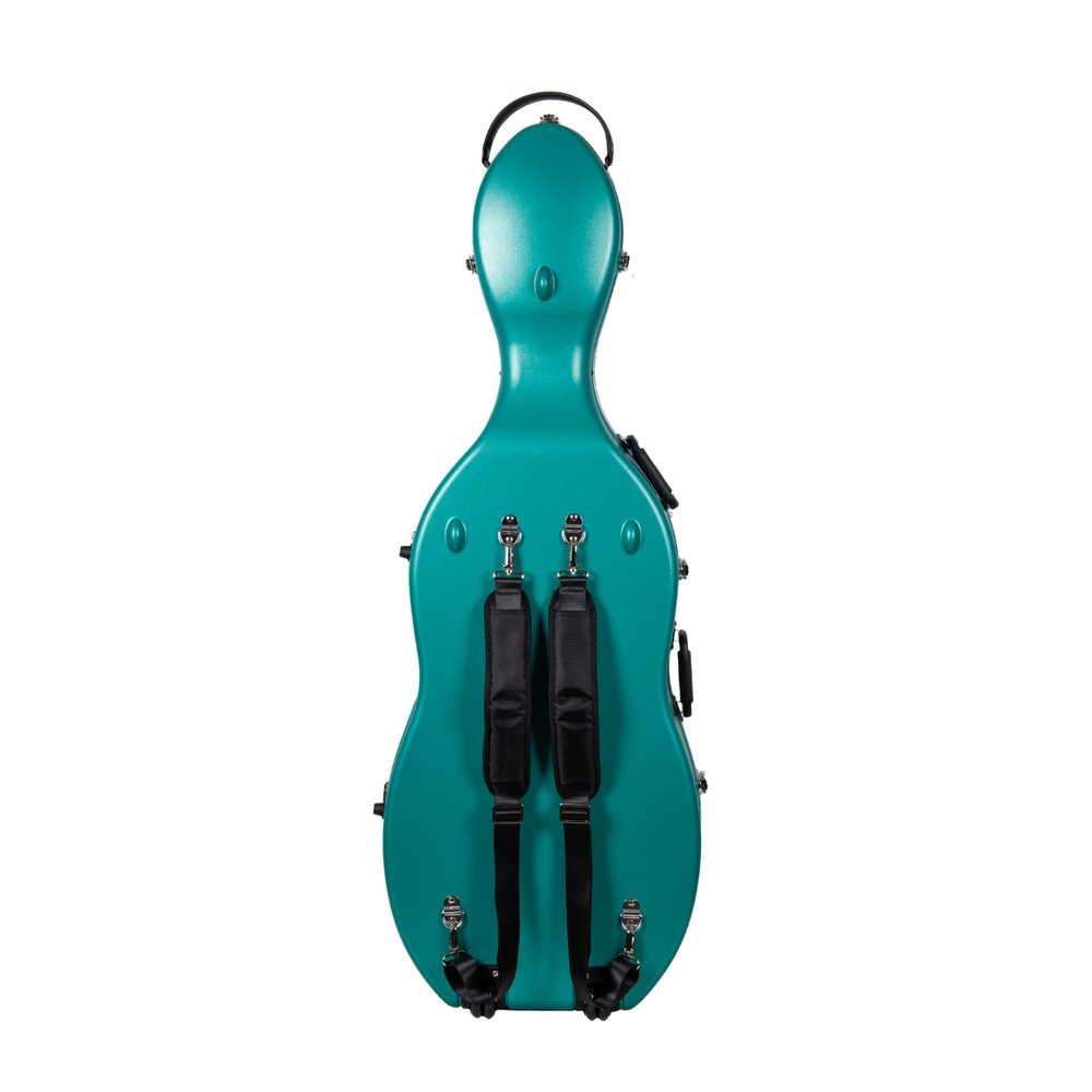 Crossrock 4/4 & 3/4 Cello Case with Wheels | Matte Mint Blue ABS Shell