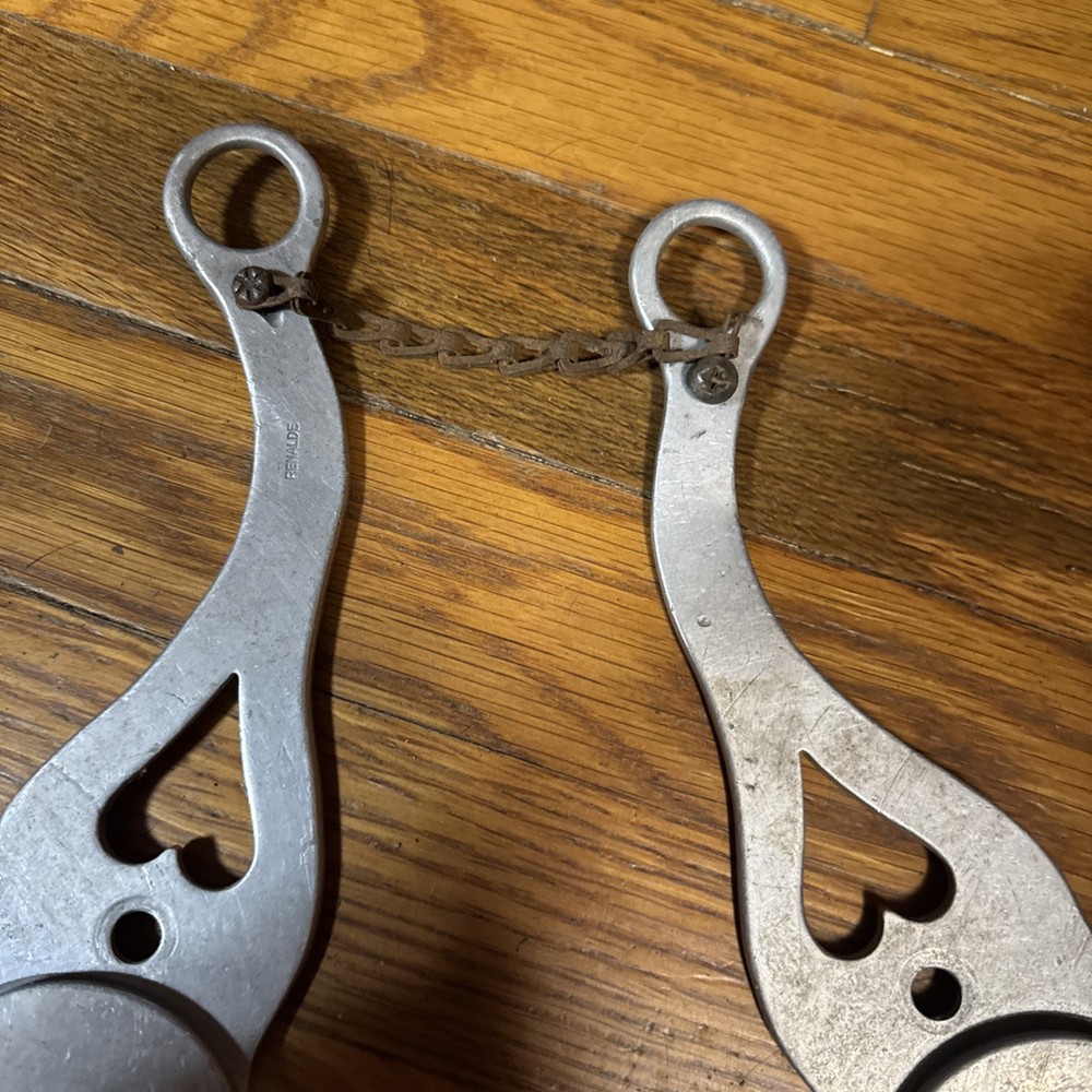 Used Mechanical Hackamore Aluminum Hearts With Leather Straps
