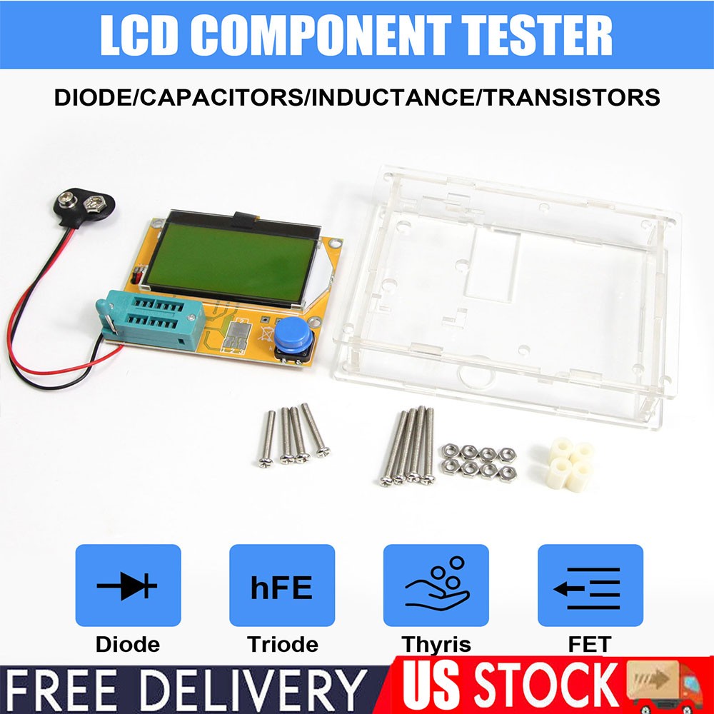 LCR-T4 Component Tester Transistor Diode Capacitor Resistor Inductor LCD MeterUS