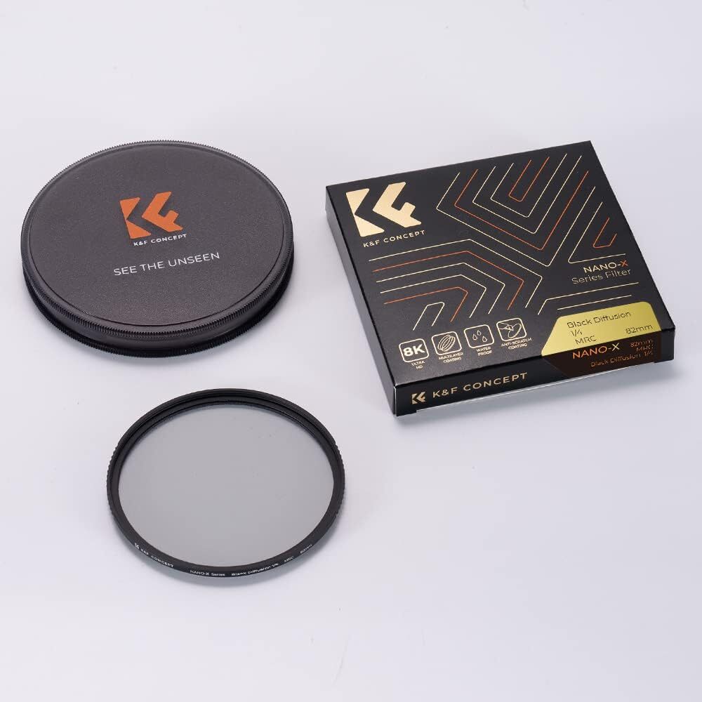 K&F Concept 1/4 Black-Mist Filter Black Diffusion Soft Glow Diffuser Lens Filter