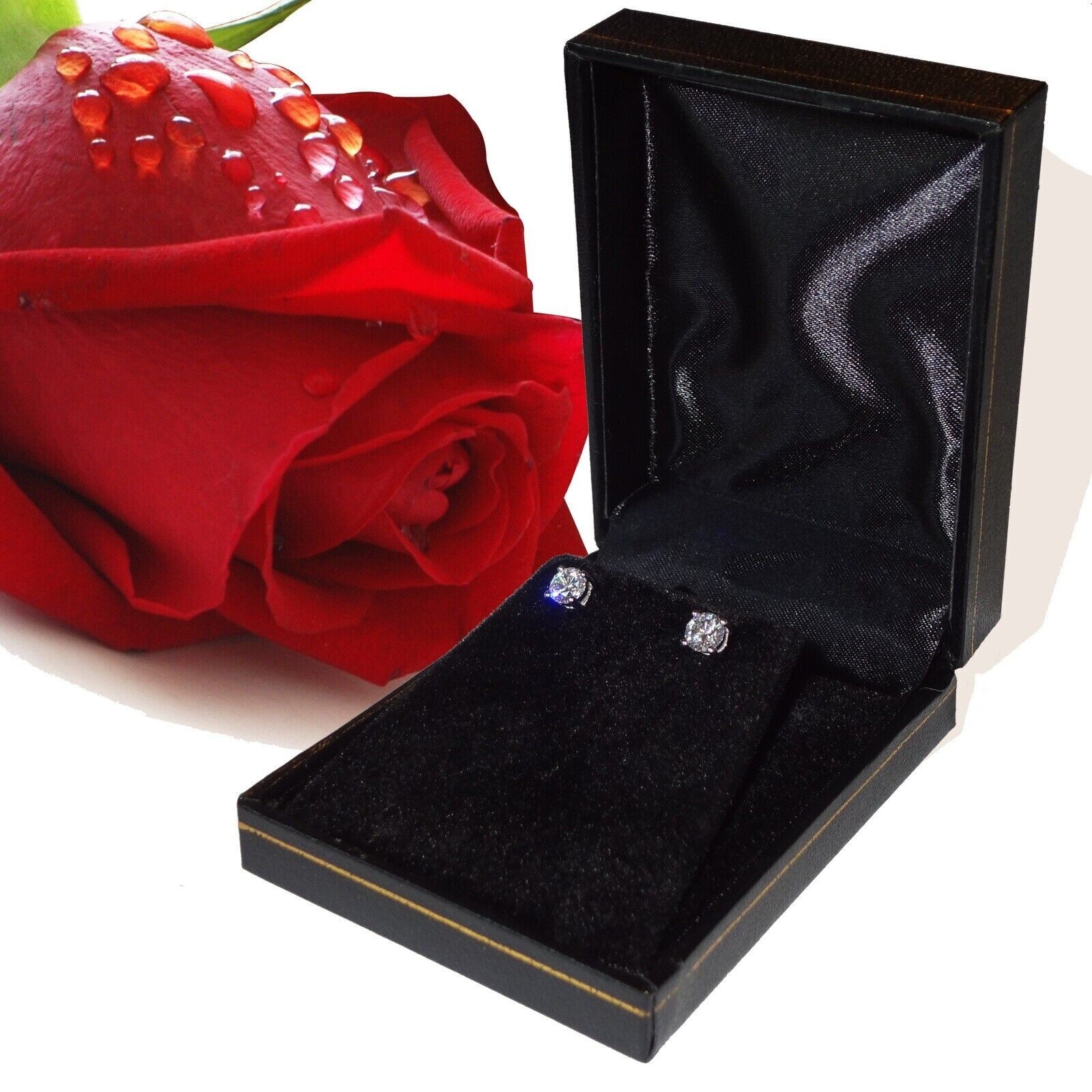 3.0Ct Round Cut GRA Moissanite Stones 14K White Gold Stud Earrings Screw Bk Gift