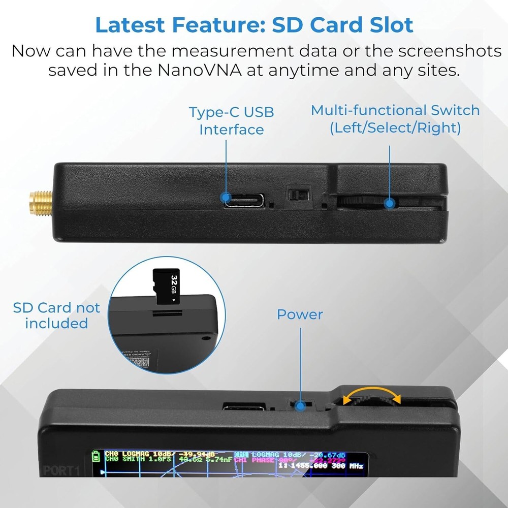 Antenna Analyzer 10KHz-1.5GHz - Android Supported with HD TFT Display