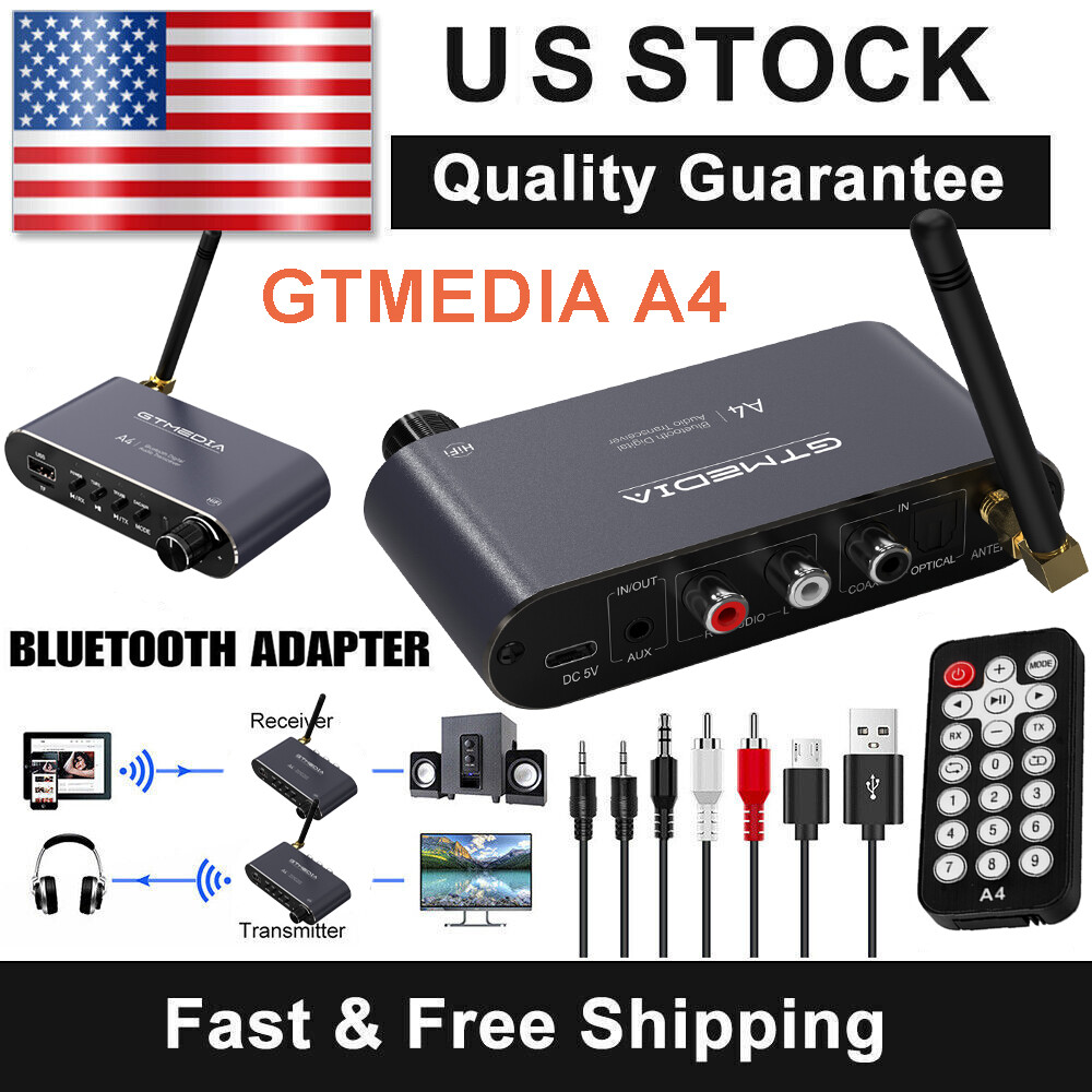 Bluetooth 5.1 Transmitter Receiver Wireless Adapter Home Car Stereos/Speakers US