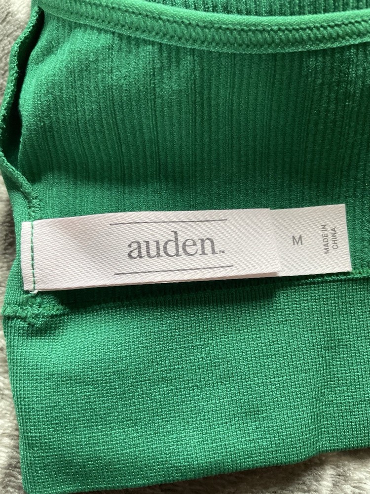 Auden Lightly Lined Bralette Simple Pullover Style Size M Green NWT