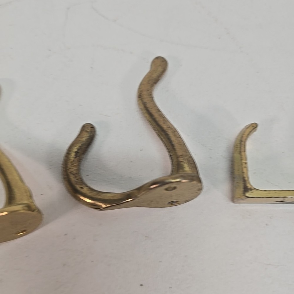 3 BRASS COLORED COAT HOOK