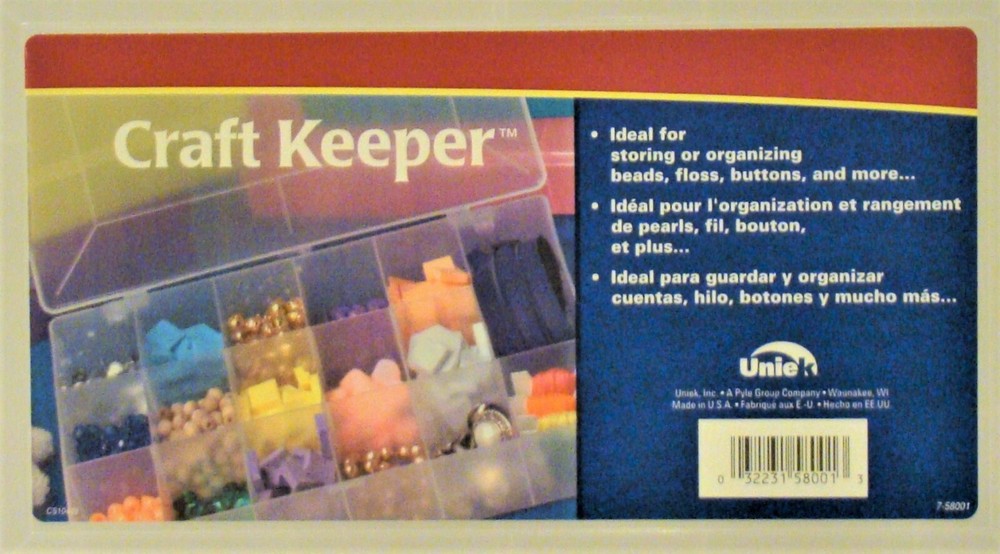 UNIEK: Plastic 17 Compartment Storage Container - Includes assorted small beads