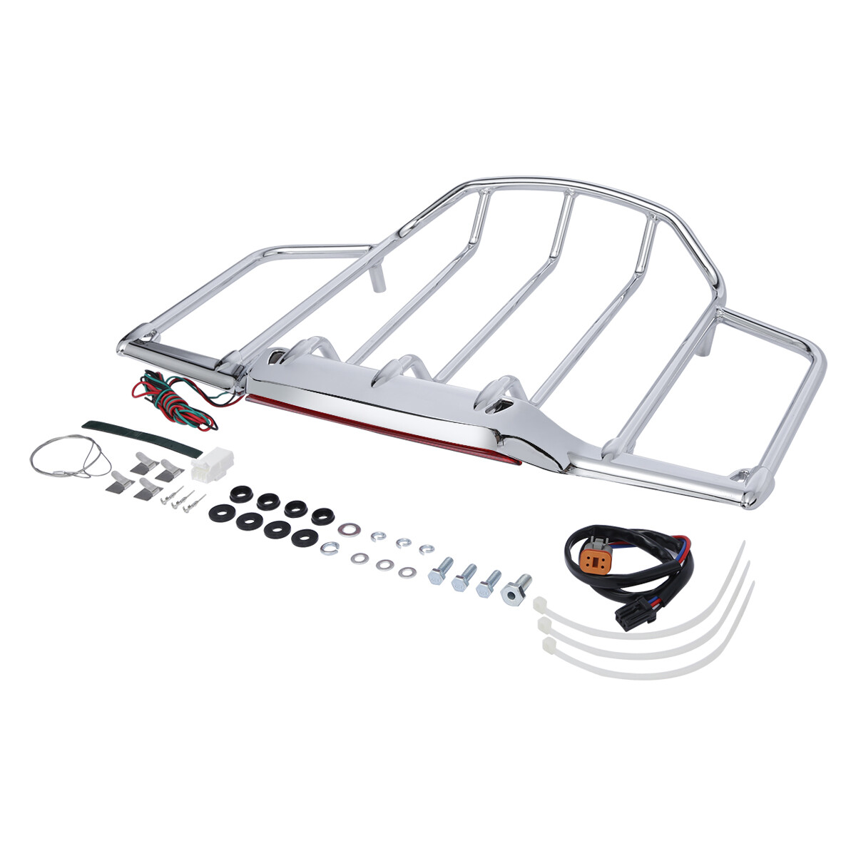 Luggage Rack W/LED Light Fit For Harley Trunk Tour Pak Pack 93-13 Air Wing