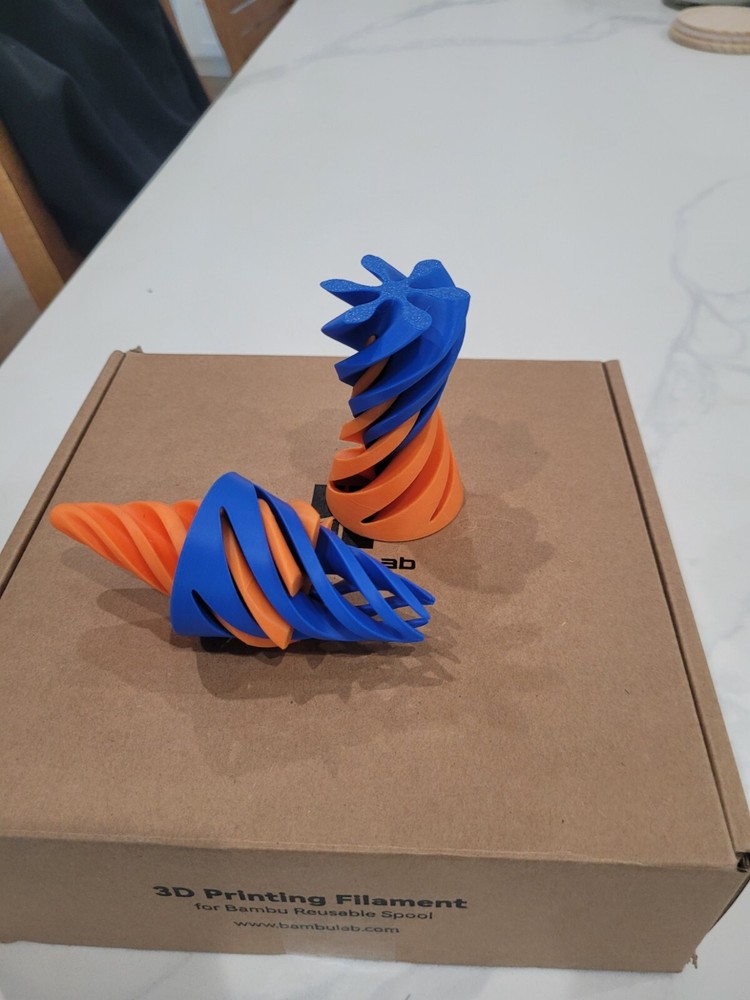 3D Printed Multi-Color Impossible Spiral Cone