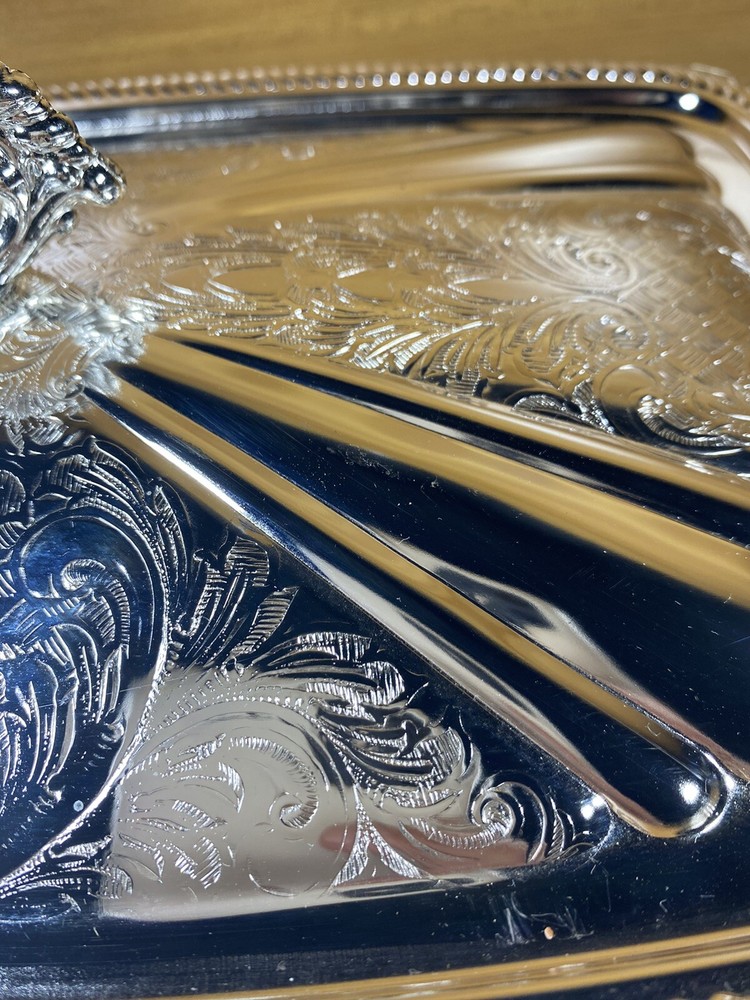 Olson-Queen Anne Silverplated Serving Dish Tableware Dining Made England Vintage