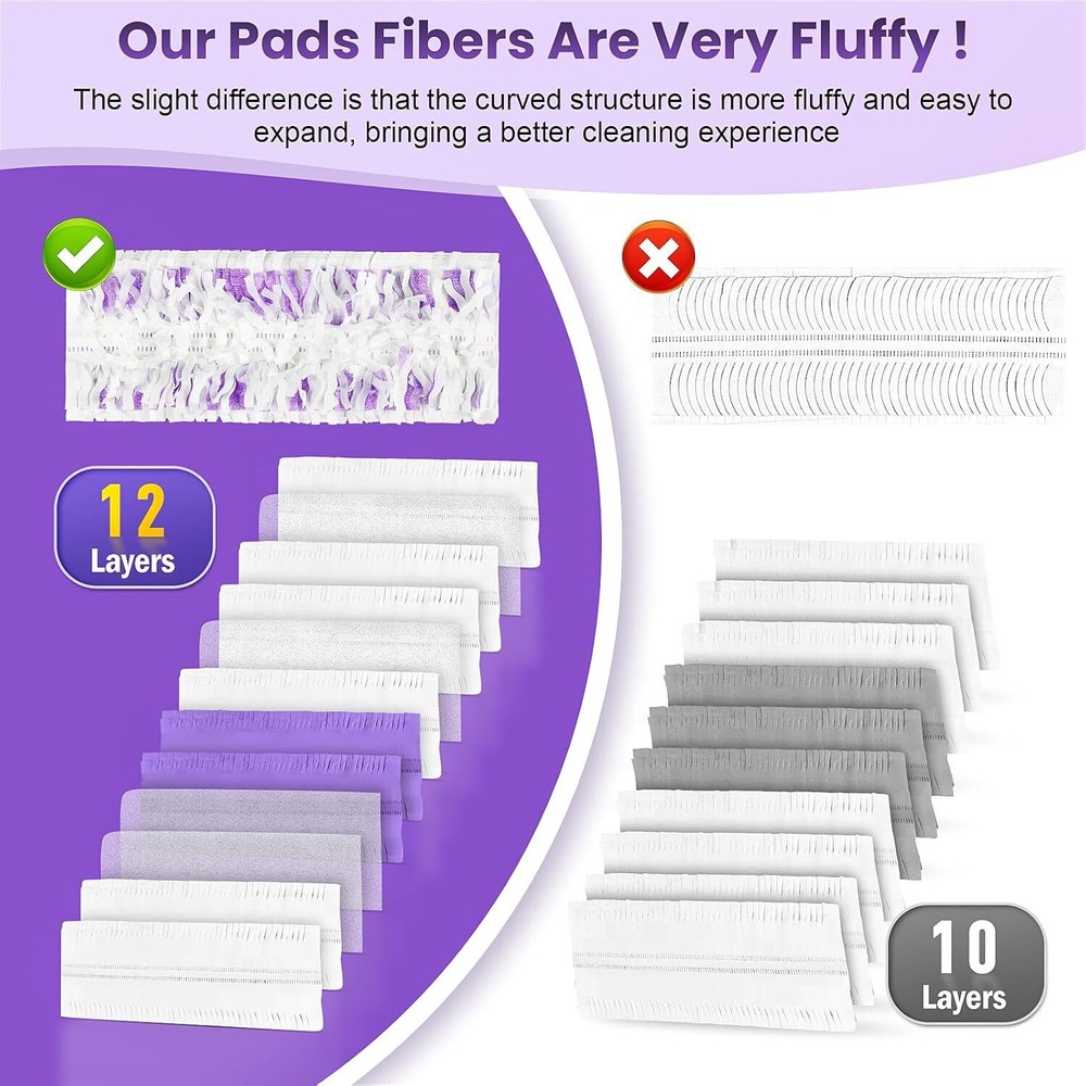 12 Pack Disposable Power Mop Pads Refills Multi-Surface Replacement Mopping Pads