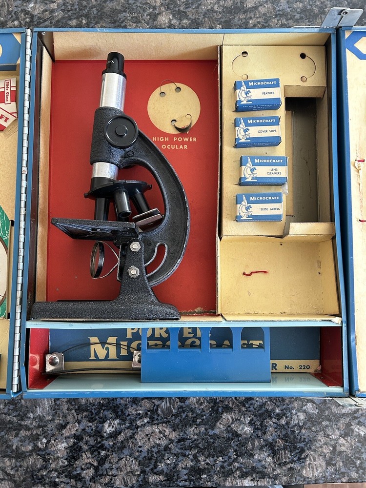 Vintage Porter Microcraft Student Research Microscope In Good Shape !