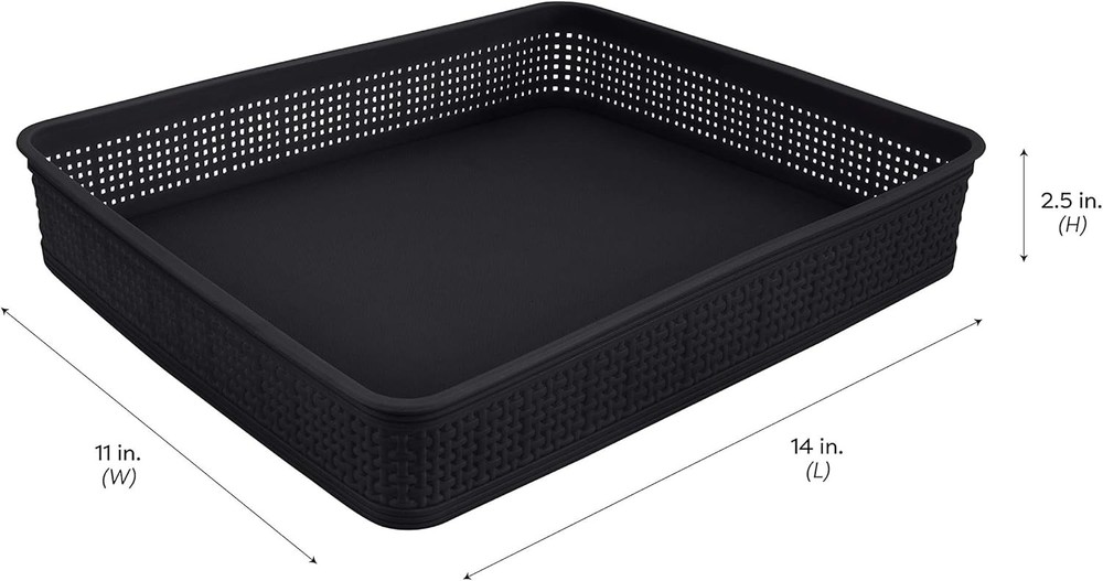 Simplify 5 Piece Organizing Set | Multiple Size Bins | Multipurpose | Black