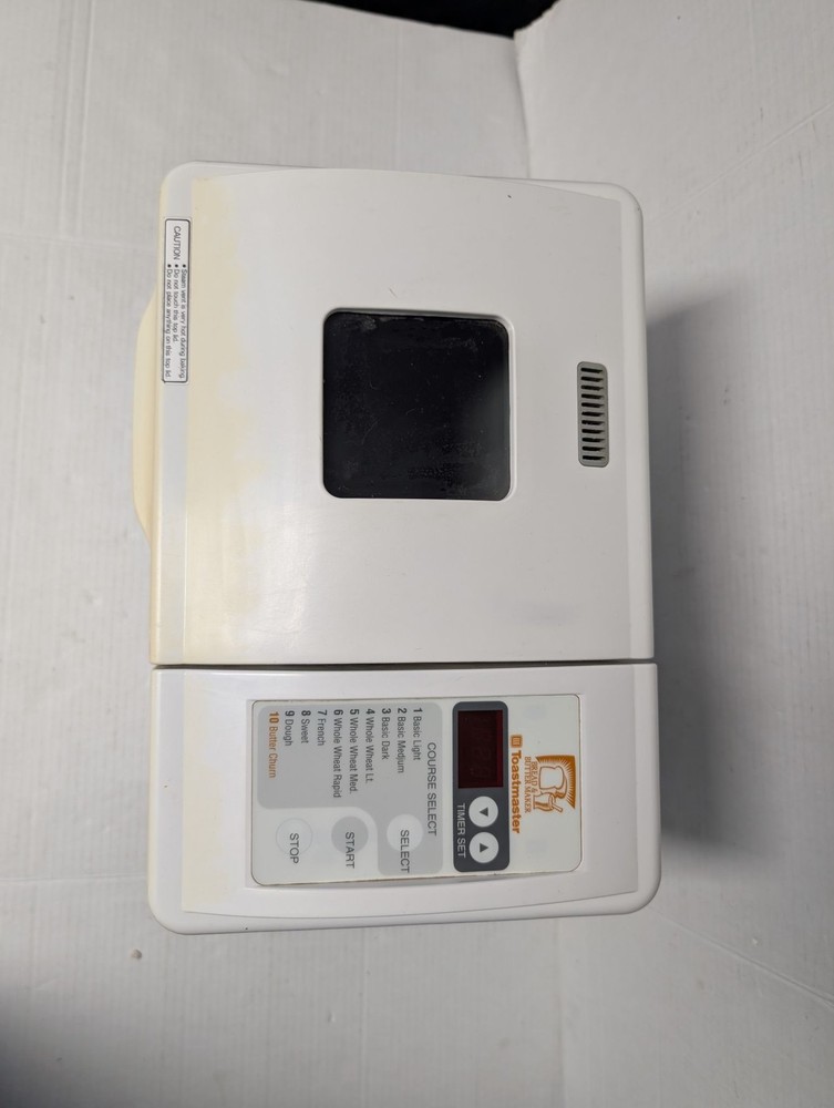 Toastmaster Bread Maker Model 1195 120V 430W White Programmable 10 Programs Used