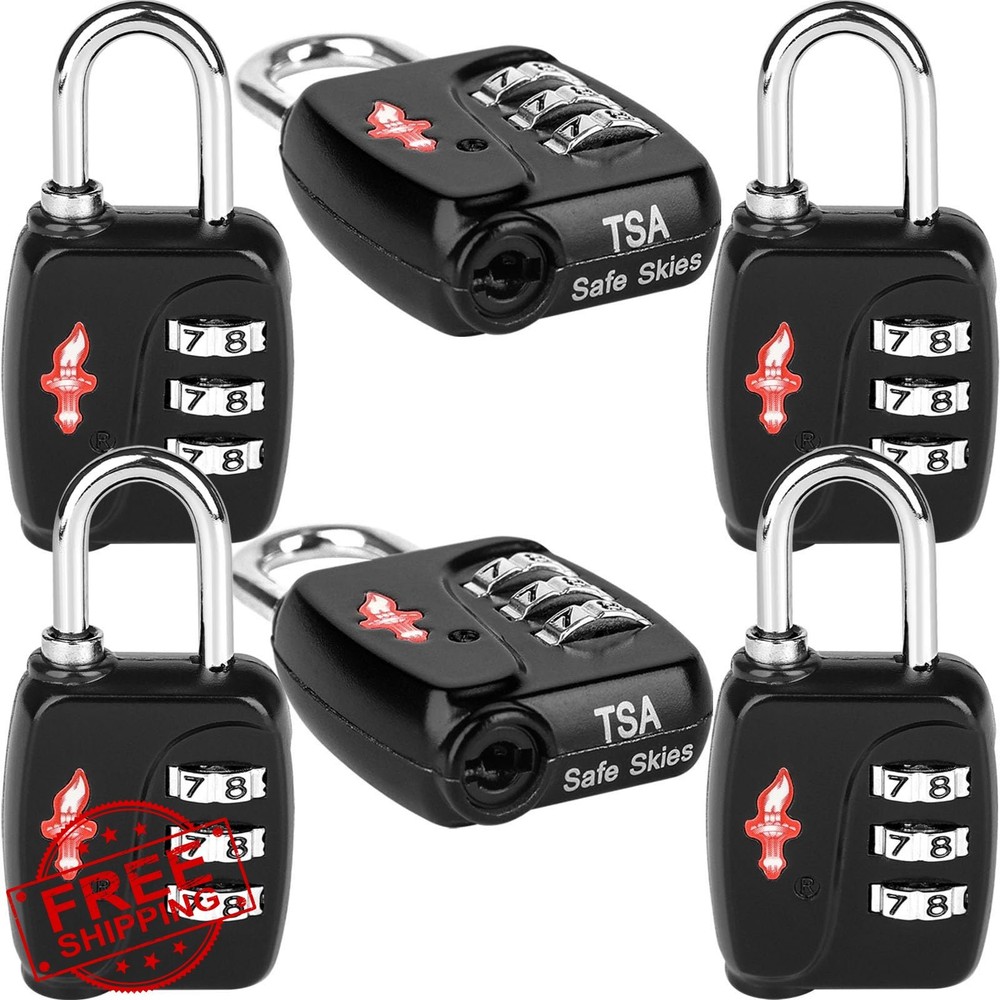 iGurutr TSA Locks 6-Pack, 3-Digit Code Luggage Suitcase Backpack School Locker
