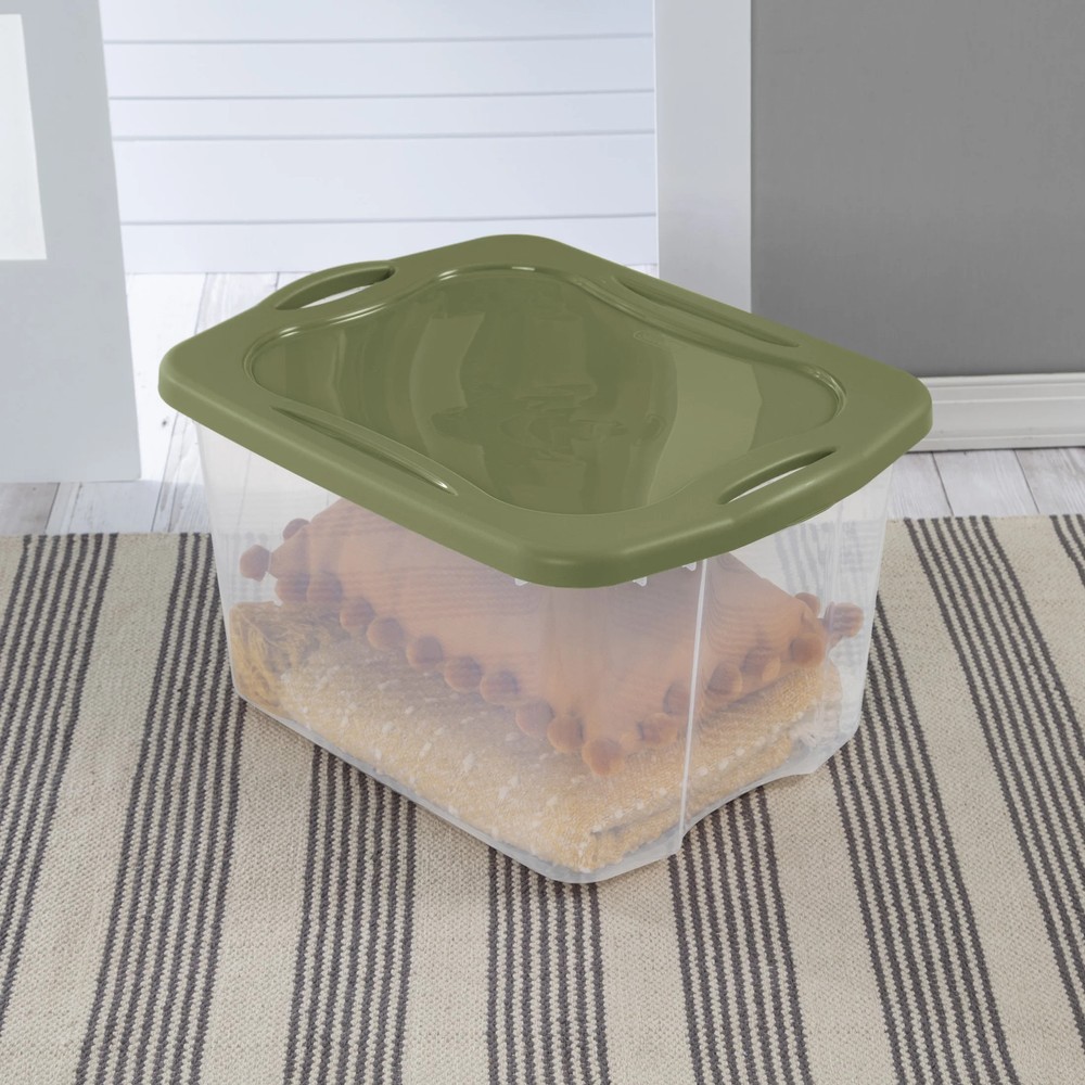 Sterilite EZ Carry 70 Quart Large Storage Bin, Clear Plastic Storage Container