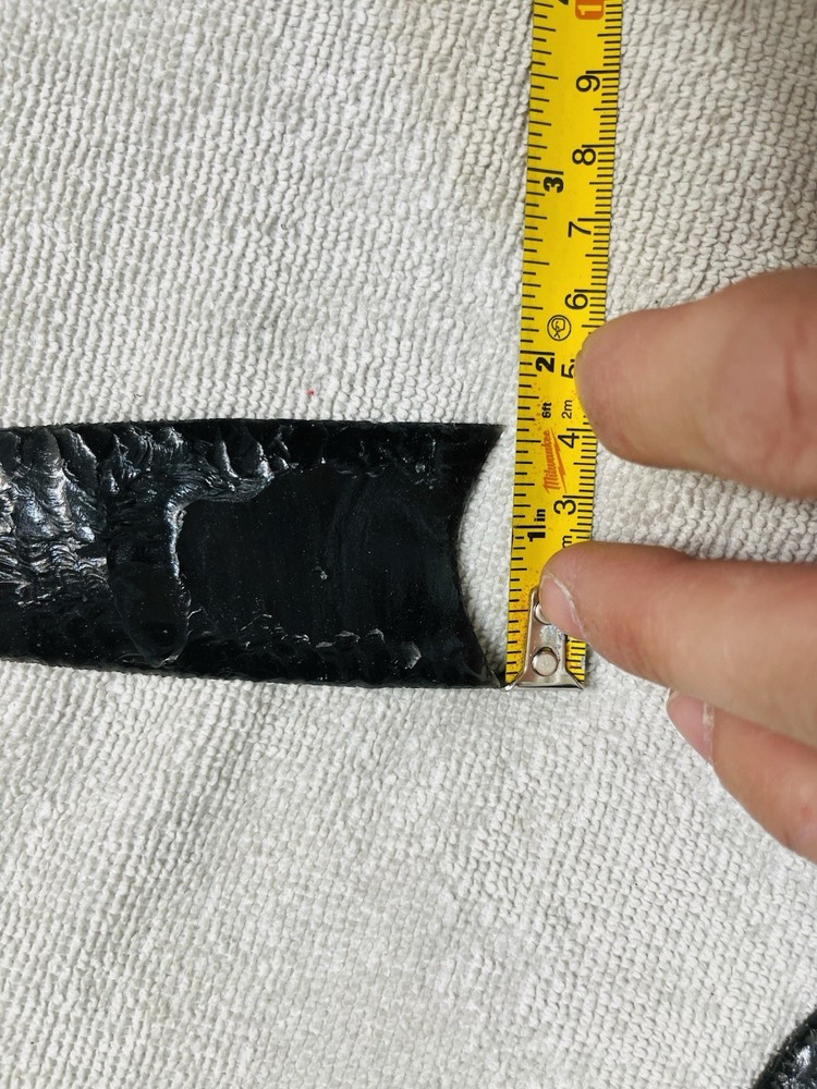 5” 1/4 Utah Black Obsidian Clovis Arrowhead.