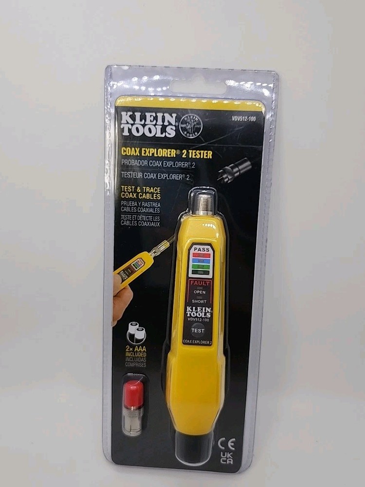 KLEIN TOOLS VDV512-100 Cable Tester, Coax Explorer® 2 Tester with Batteries and