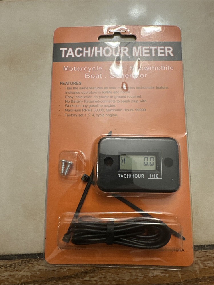 Nine-Rong Self-Powered Tach Hour Meter Digital LCD Inductive Tachometer Timing