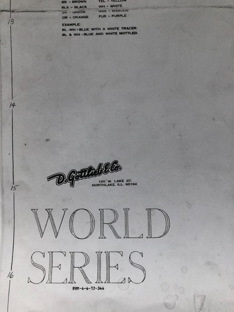 Gottlieb World Series Pinball Machine Schematic