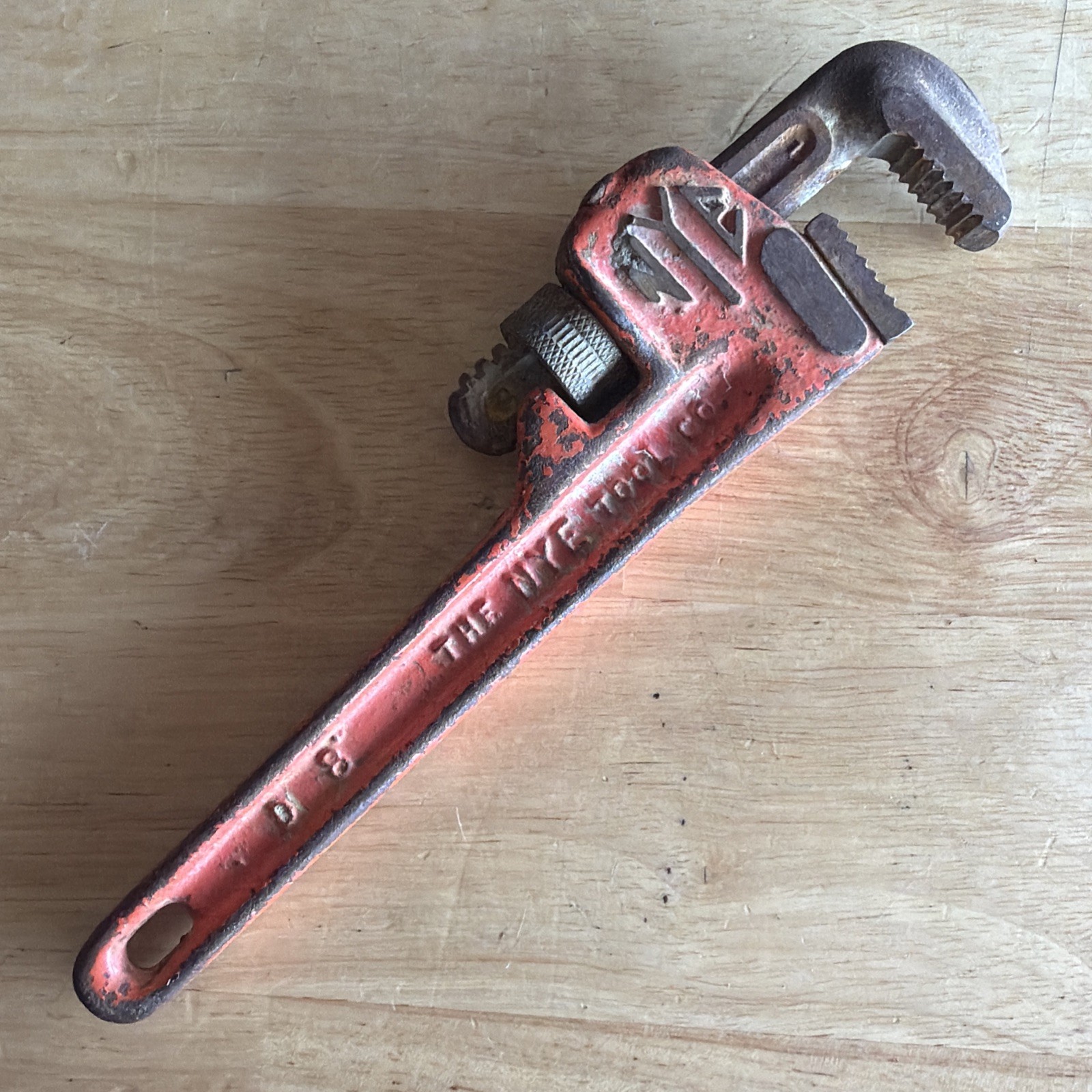 The NYE Tool Co. 8" Pipe Wrench D8 Vintage Chicago USA READ!
