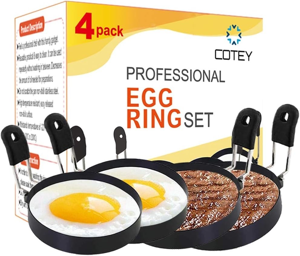 Multi-Functional 4-Pack Nonstick Egg Rings - Perfect for Griddles & Camping