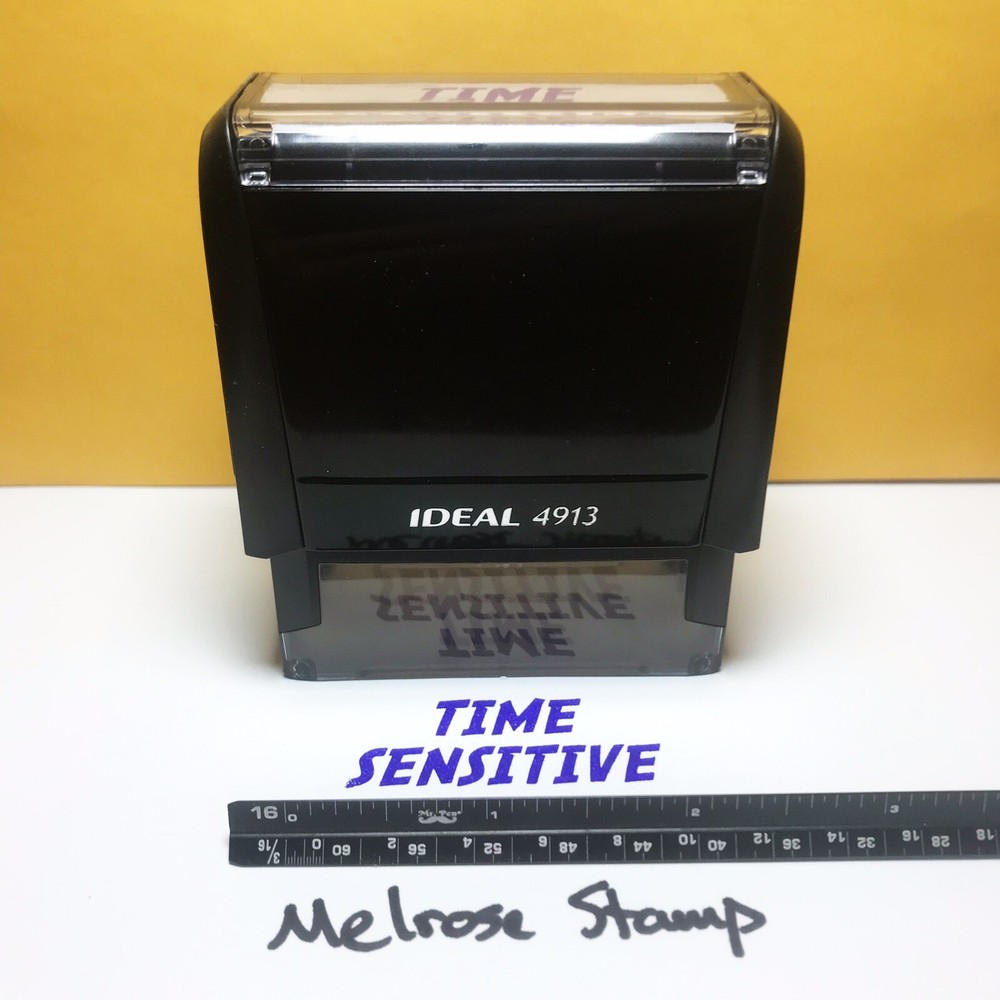 Time Sensitive Rubber Stamp Purple Ink Self Inking Ideal 4913