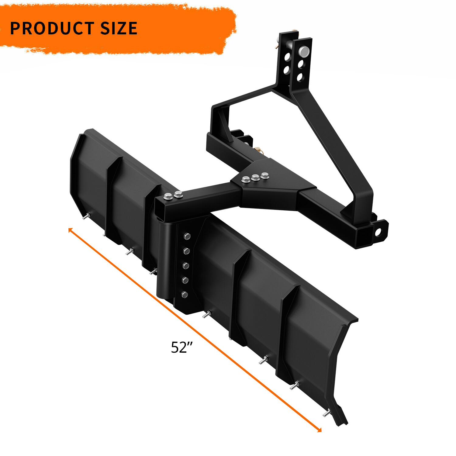 Heavy 52" CAT-0 &Cat 1 Rear Grading Blade for Driveway Leveling Soil Preparation