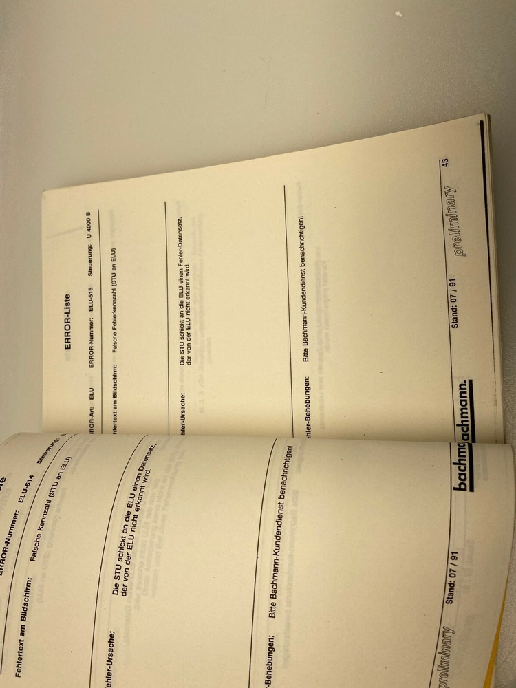 Bachmann Electronics CP 500 Manual Error Catalog Screen Control