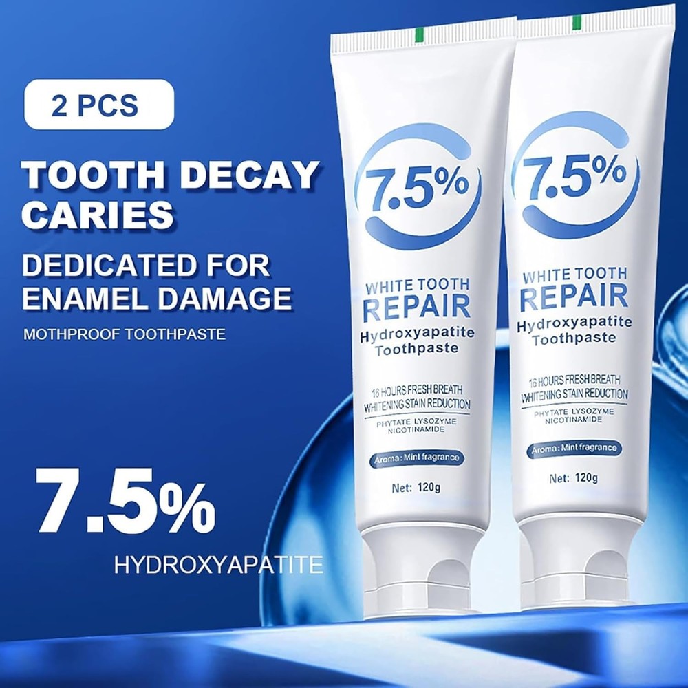 7.5% Hydroxyapatite Toothpaste, 2Pack Toothpaste for Advanced Enamel Protection