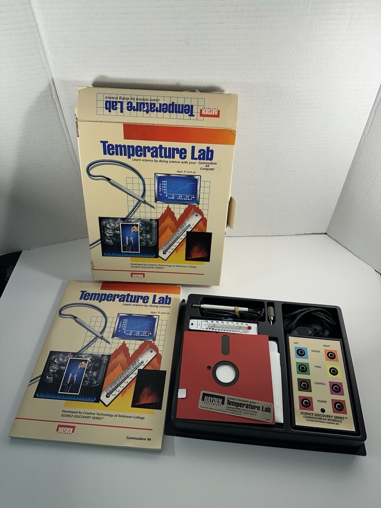 Vintage Temperature Lab Software Commodore 64 Hayden Software 1985 Science Disc