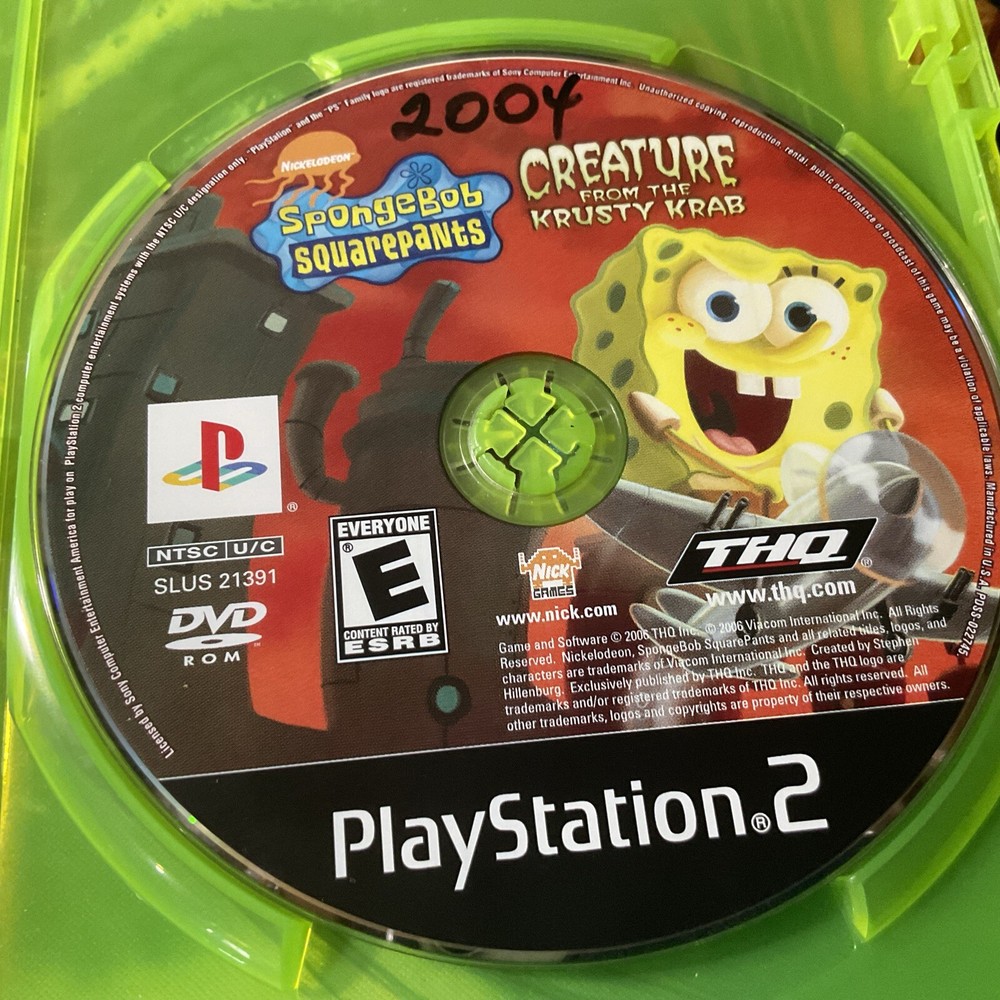 Spongebob Squarepants Creature from the Krusty Krab - PlayStation 2 Disc Only