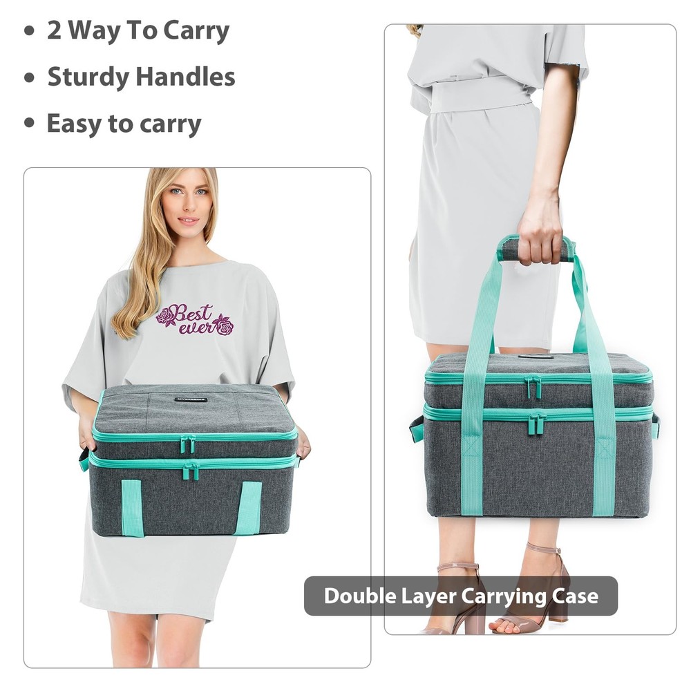 Double-Layer Carrying Case Compatible with Crcut EasyPress 2(9X9), Sturdy Hea...