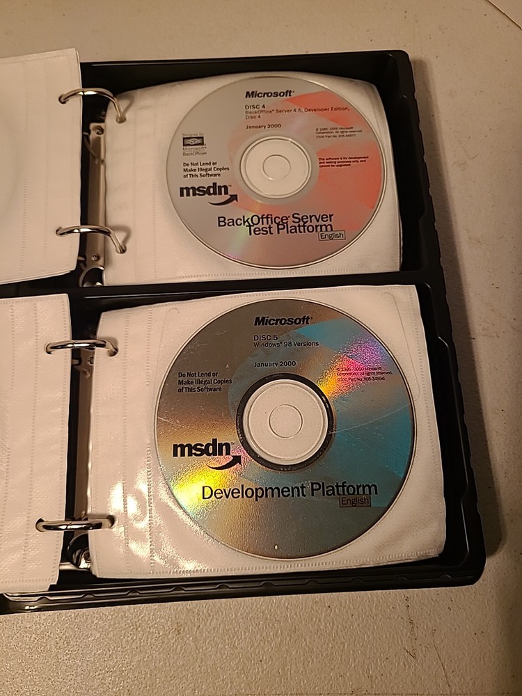 MICROSOFT MSDN Software Discs w/Storage Case Lot of 43