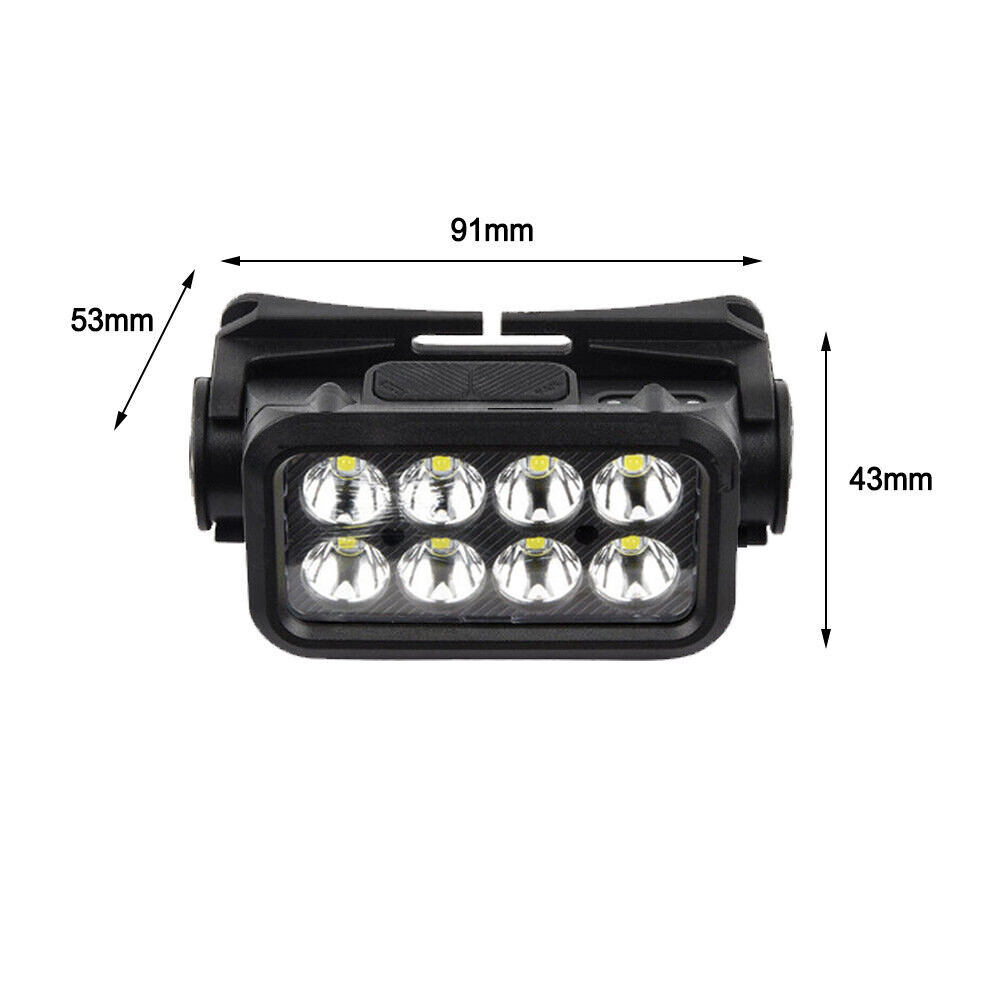 COB LED Headlamp USB Rechargeable Headlight Torch Work Light Bar Head Band Lamp