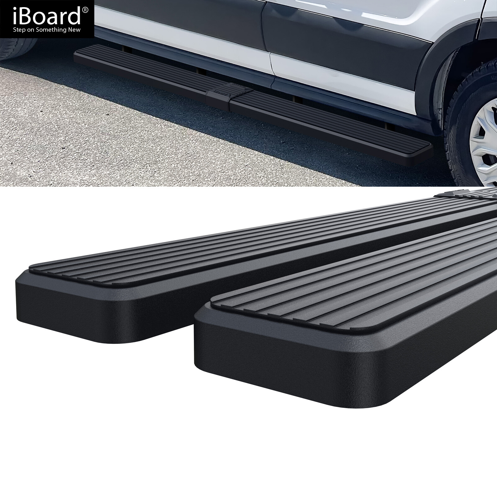 iBoard Stainless Steel 6in Running Boards Fit 15-23 Ford Transit Full Size Van